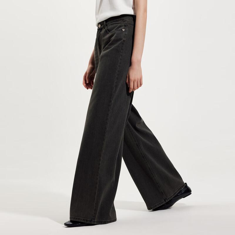 

Shetu Women s Loose Wide-Leg Washed Jeans S