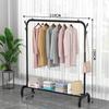 Indoor Double-Rod Floor-Standing Clothes Rack for Balcony or Bedroom