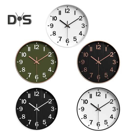 Ceas de perete Mișcare cu cuarț Afișaj clar Numere mari 3D Funcționare silențioasă Ceas fără ticăituri alimentat de baterii