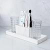 1pc Marble Toothbrush Holder Ornament Six Hole Toothbrush Holder Household Toothbrush Storage Rack Bathroom Accessories