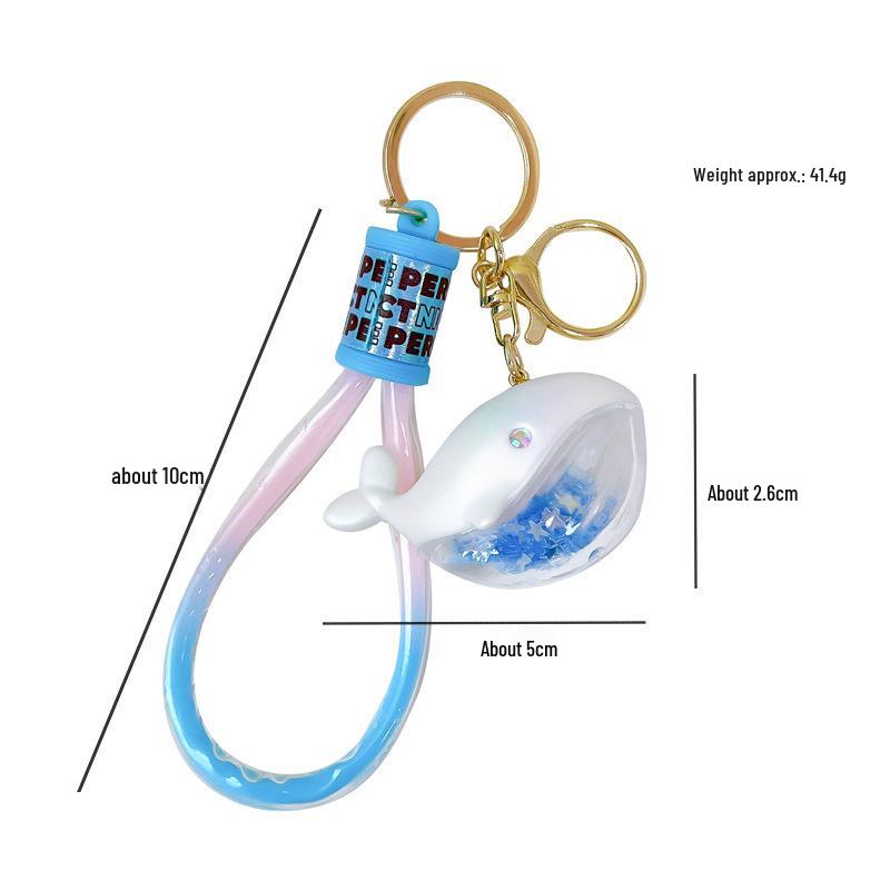 Dolphin Plush Toy Whale Keychain - Cartoon Pendant for Women's Bags, Couples, and Small Gifts