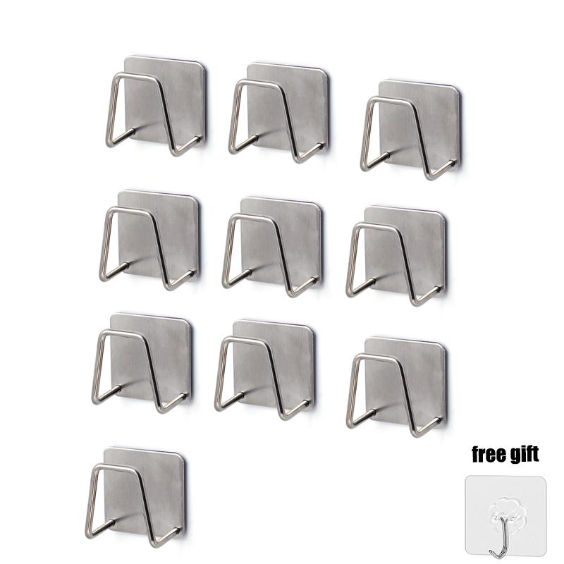 Kitchen Stainless Steel Sink Shelf Sponge Support Adhesive Drainage Pipe Drying Rack Wall Hanging Hook Accessories Organizer