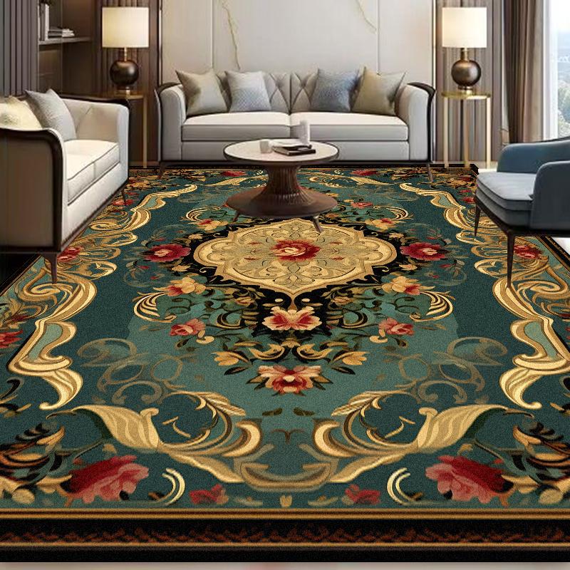 European Style Home Carpet Living Room Decoration Retro Rugs Hall Sofa Chair Anti-slip Floor Mat Room Decor Corridor Carpet
