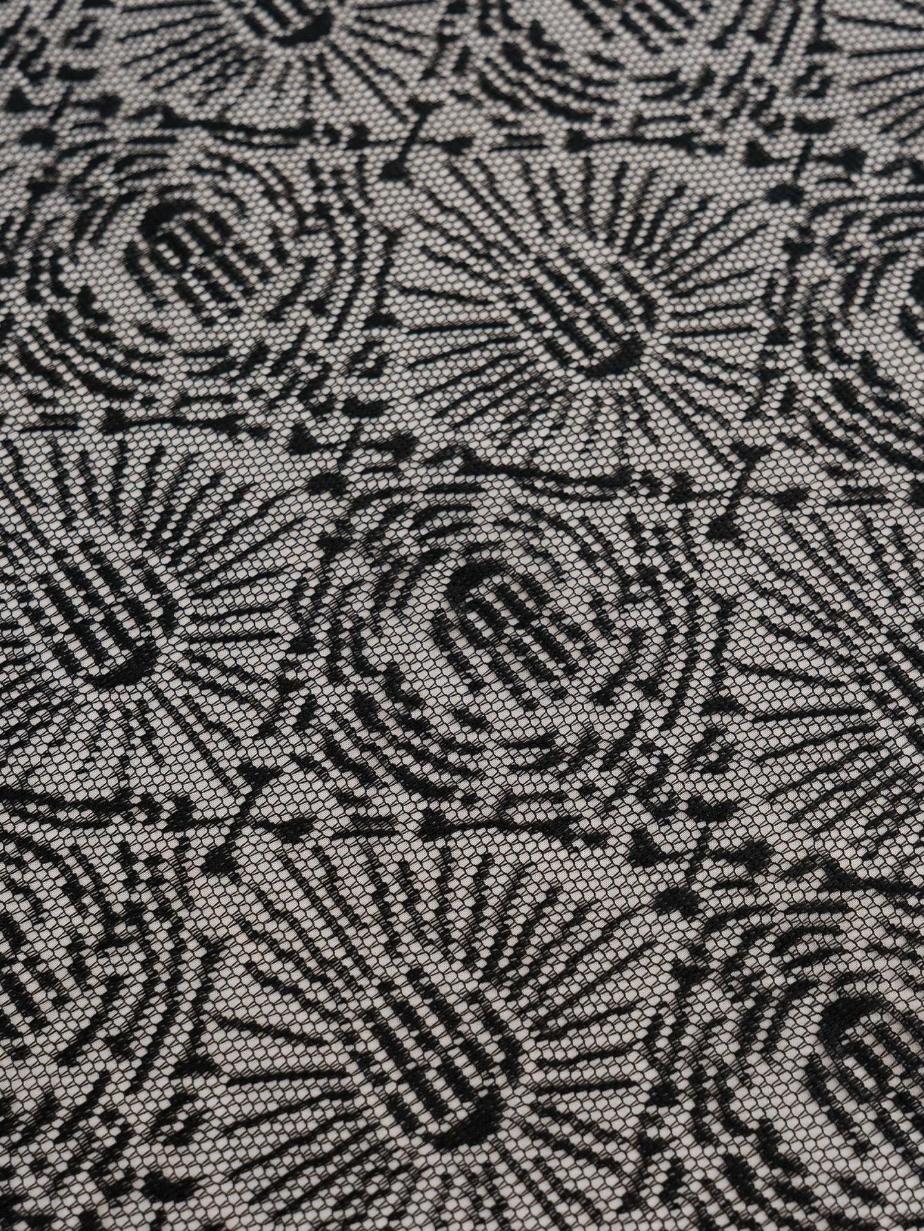 Rectangular Polyester Lace Tablecloth Black hand Tablecover for Scary Movie Nights Halloween Table Decorations 100x100cm