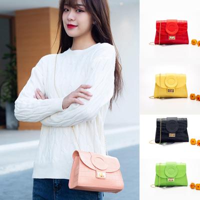 Senhoras moda ferrolho corrente pequena bolsa quadrada bolsa de ombro bolsa mensageiro bolsa de mão