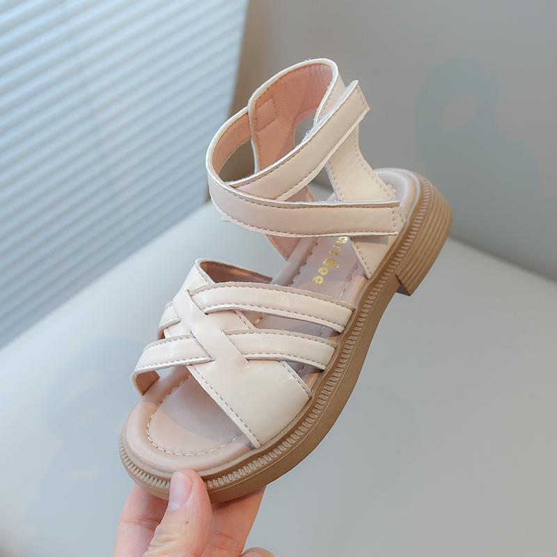 Girls Gladiator Sandals 2024 Summer New Kids Beach Shoes Bohemian Style Weave Design Open Toes Children's Princess Sandals 26-36