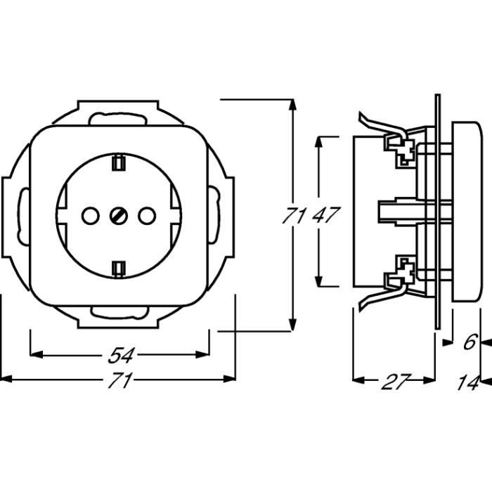 Prise simple - BUSCH-JAEGER - 2011-0-1342 - 16 A - Beige - Intérieur