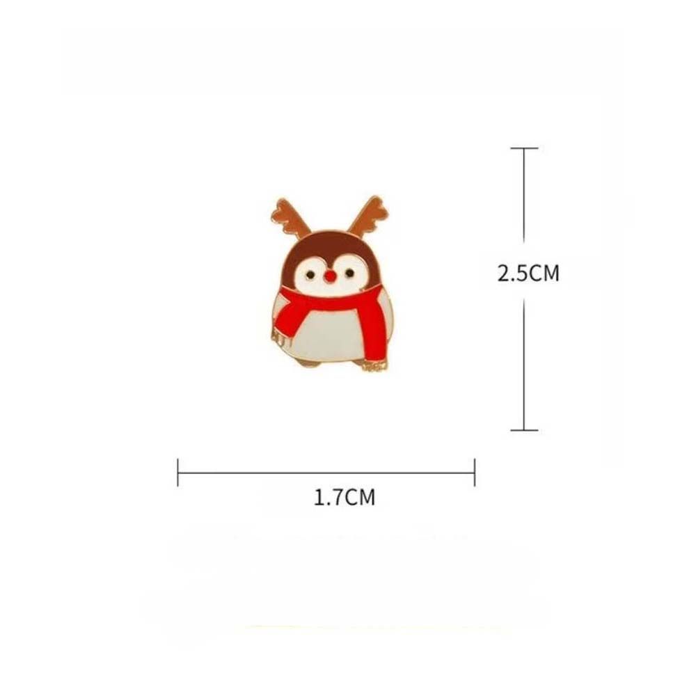 Male Korean Style Badge Christmas Penguin Brooches Lovers Fashion Jewelry Women Clavicle Chain