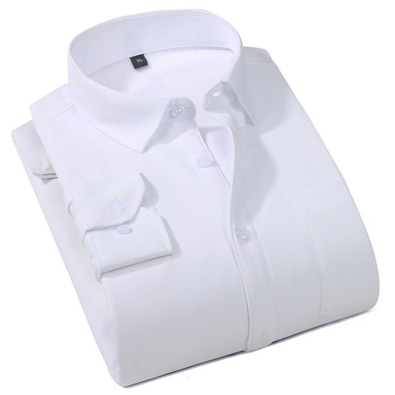 Men's Fleece-Lined Business Stand Collar Shirt