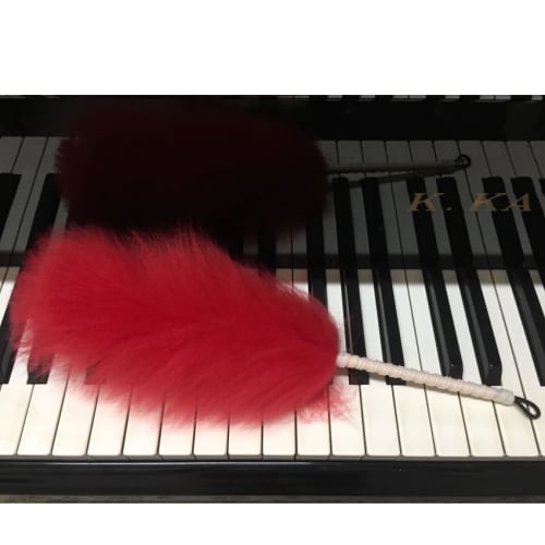 

Mouton (sheep s wool) duster, size M, red, 30cm diameter, ideal for piano maintenance and dusting TVs and monitors.
