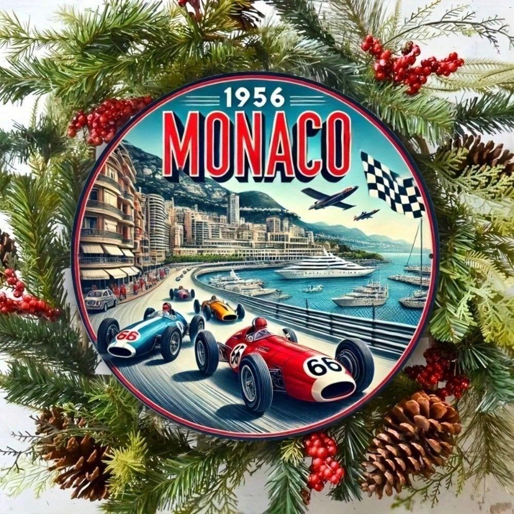 Vintage Monaco Retro Auto Metall Wandkunst Garage Schild
