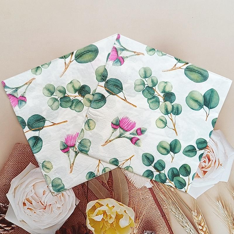 20Pcs Square Printed Napkins, Disposable Paper Napkins Tissues for Weddings, Party, Festivals, Anniversary Celebrations