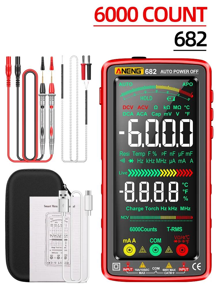 ANENG 681/682/683 Pro Multimeter Non-contact Electric Measuring Meter Rechargable Digital Tool 6000 Count Voltage Tester Current