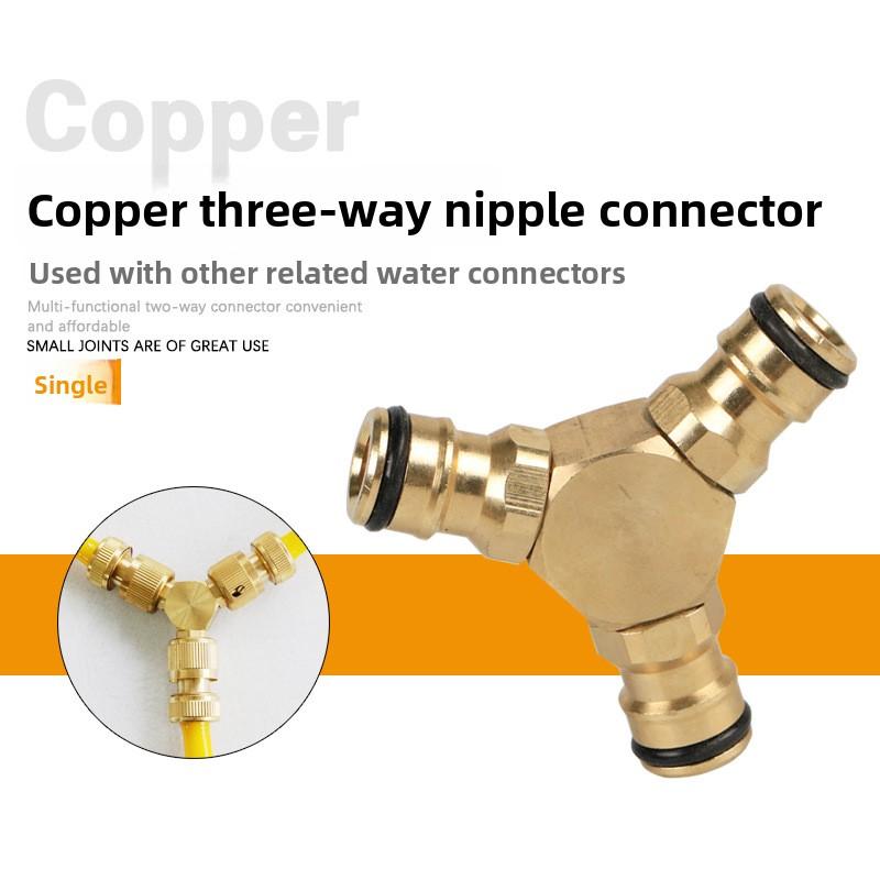 1Pc Female Thread 3/4" Brass 4-Way Garden Hose Diverter Y Type Faucet Connector Garden Irrigation Watering Supplies