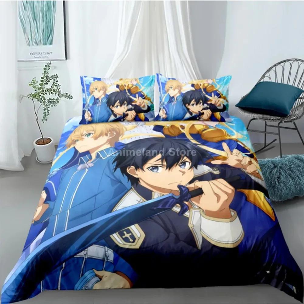 Fashion Gift Cartoon Sword Art Online Bedding Set Anime Bed Linen Quilt Duvet Cover Sets Home Decor Twin Single Queen King Size