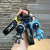 Colorful Play Lightning Bear Keychain Resin Material Cute Cartoon Gift Style