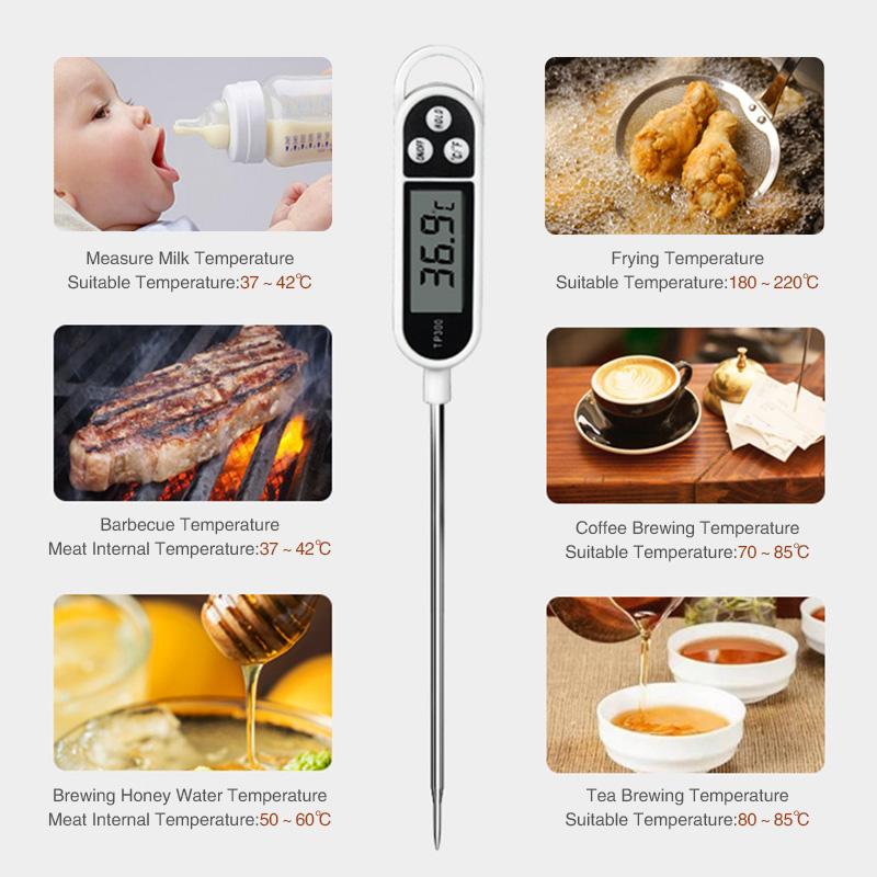 Küchen Lebensmittel Backen Digitalthermometer Elektronischer Fühler Typ Digitalanzeige Kochen Flüssigkeit Grill Ofen Thermometer