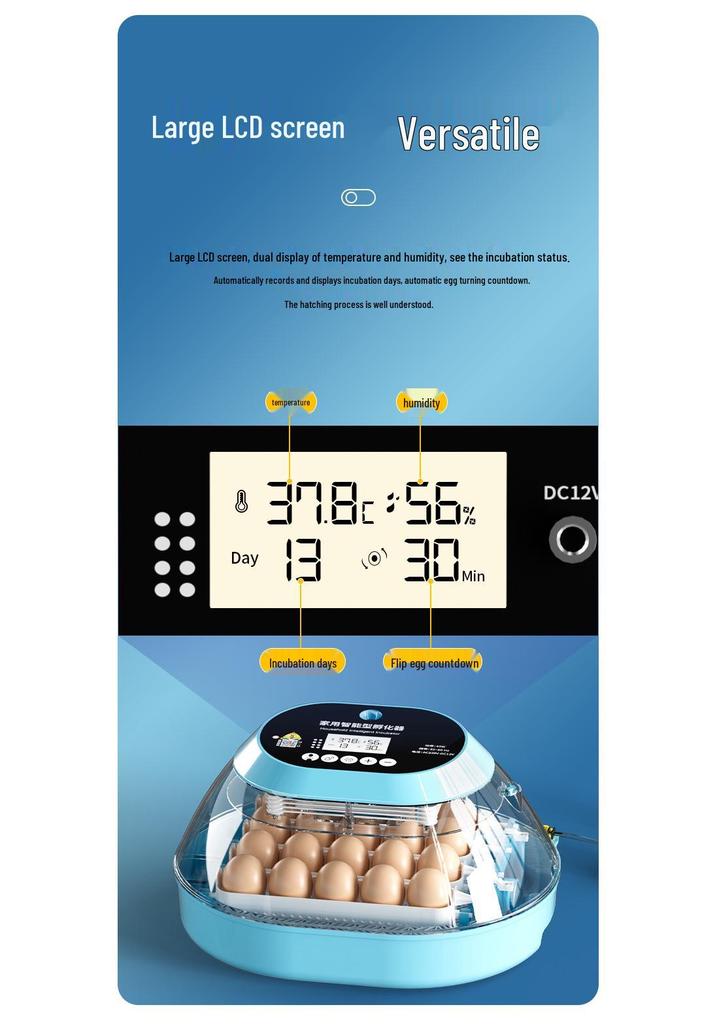 Smart Egg Incubator for Small Households - Ideal for Chicken, Duck, Goose, Pigeon, and Quail Eggs.