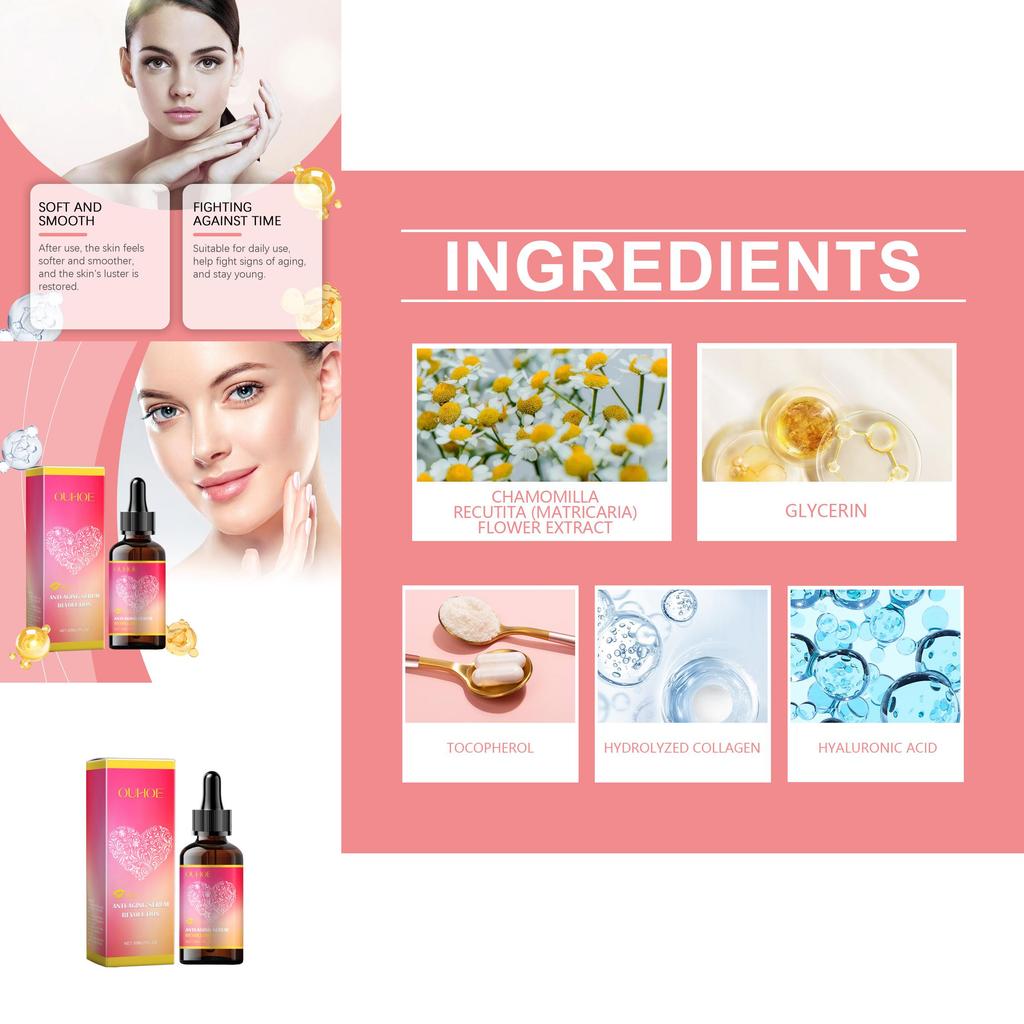 Ouhoe Facial Repair Essence Hydrating Moisture Brightening Concentrate For Fine Lines