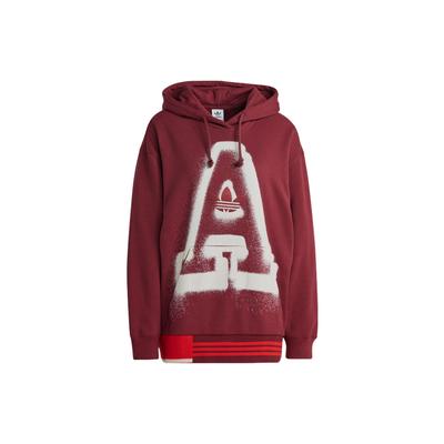 adidas Originals Trefoil Letter Logo Print Sporty Loose Hoodie Women Hoodie Burgundy IC5236