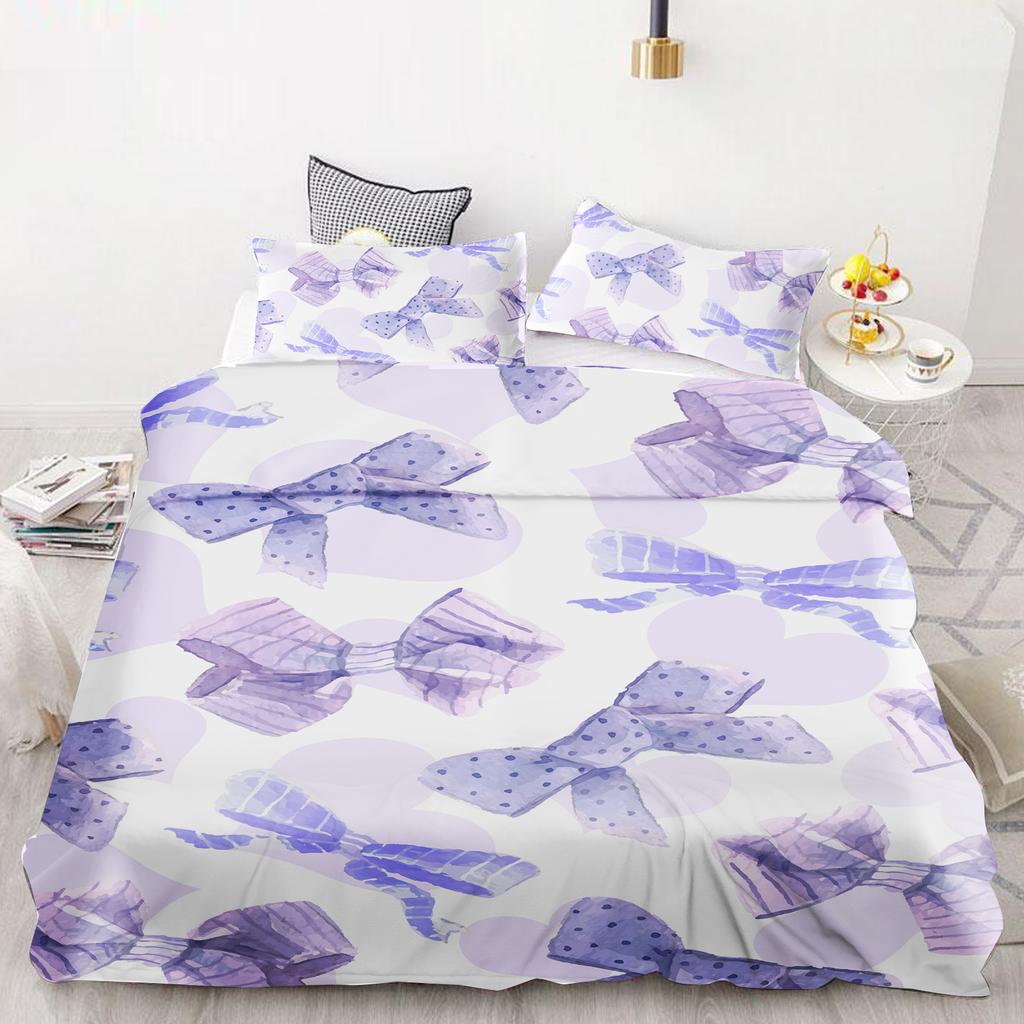 Schleife Bettbezug Set Bettdecke Bettwäsche 3D Kinderbettwäsche Set 3-teilig 1 Bettdeckenbezug King Size