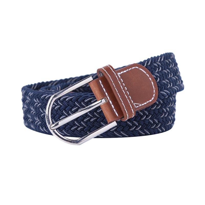 Handwoven Cross-Border Fashion Belt with Pin Buckle – Versatile Twill Men's & Women's Wide Elastic Waist Belt