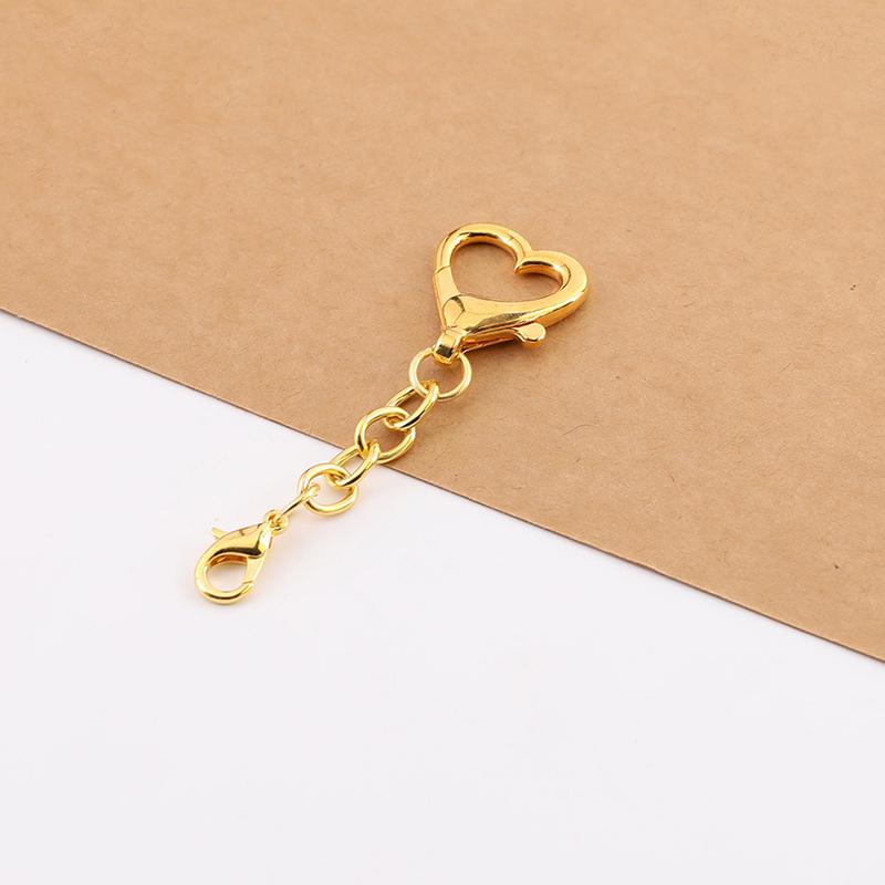 10Pcs Unique Alloy Heart Keyring Pendant Heart Shaped Clasp For Diy Projects