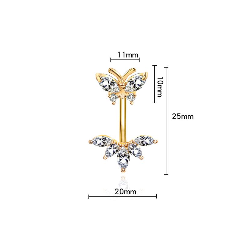 Simple  Angel Wings Butterfly Navel Ring For Women Girls Exquisite Belly Button Rings Sexy Belly Piercing Jewelry Gifts