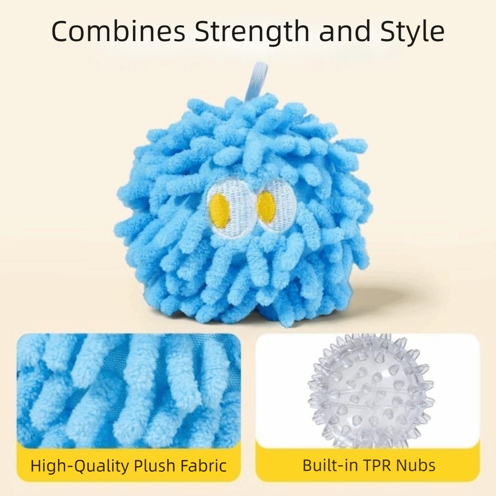 Ball Bite-Resistant Dog Vocal Flash Ball Pom-pom Ball Glowing Pet Mop Ball Soft Pet Interactive Indoor Play