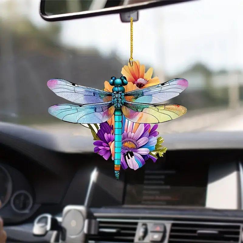 Creative Dragonfly Acrylic Car Ornament For Colorful And Playful Interior Design
