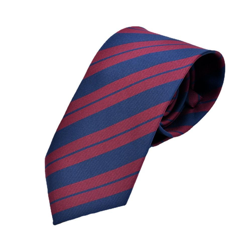 Men's Burgundy Striped Jacquard Formal Business Tie, 8cm Handmade Tie Decoration