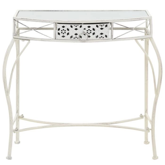 VidaXL Table d'appoint Style français Métal 82 x 39 x 76 cm Blanc 245935