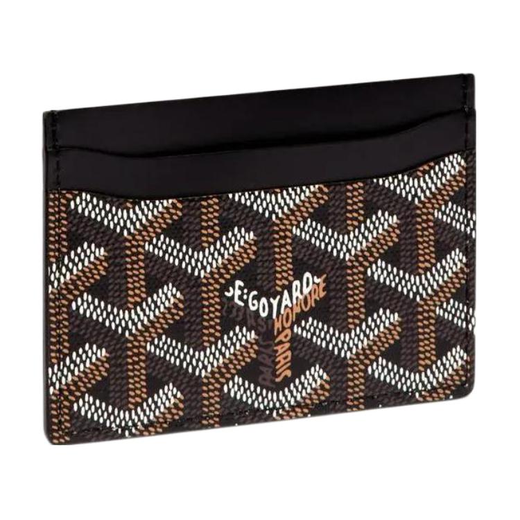 Goyard Porta-Cartões de Lona com Estampa Geométrica Saint-Sulpice e Blocos de Cor em Couro de Bezerro Porta-Cartões Unissex Cor-1 Cor-2 Cor-3 STSULPPMLTY