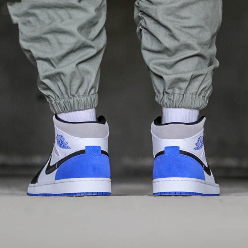 Jordan 1 Mid SE White Black Royal GS BQ6931-102