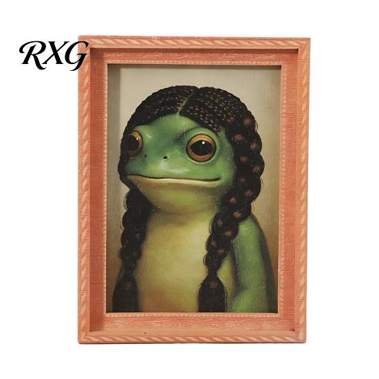 Hair Style Frog Magnet Abstract Refrigerator Magnet, Framed Hairstyle Fridge Animal Frame Home Kitchen Office Decoration Party Favors Magnetic