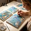 Kit Pittura Perle 3D Tartaruga Marina Polpo Articoli per Artisti Pietre Preziose Scintillanti, Kit Decorazioni per la Casa Costiera a Tema Oceano per Adulti Principianti,