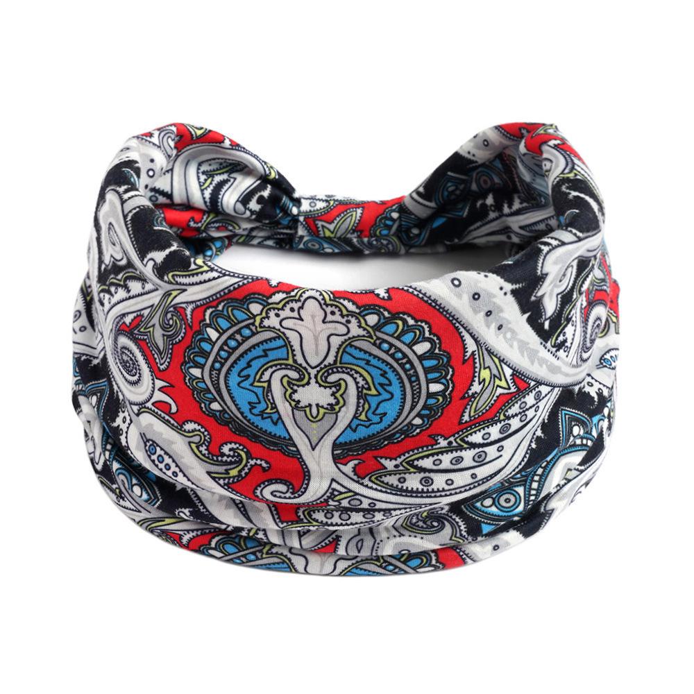 Böhmisches Yoga Stoff Stirnband: Schweißabsorbierendes, elastisches Baumwoll-Sportstirnband für Damen