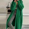 Women's Knit Cardigan with Pockets, Long Thick Sweater Coat