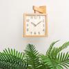 Wall Clock Simple Silent   Double Sided Clock Wooden Decorative Corner Clock for Living Room Household