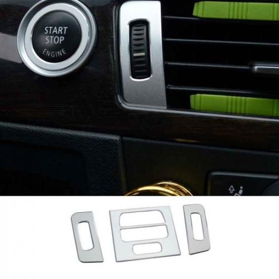 Console Air Outlet Pulley For BMW 3-Series 2005-2012 Silver Aluminum Cover Trim
