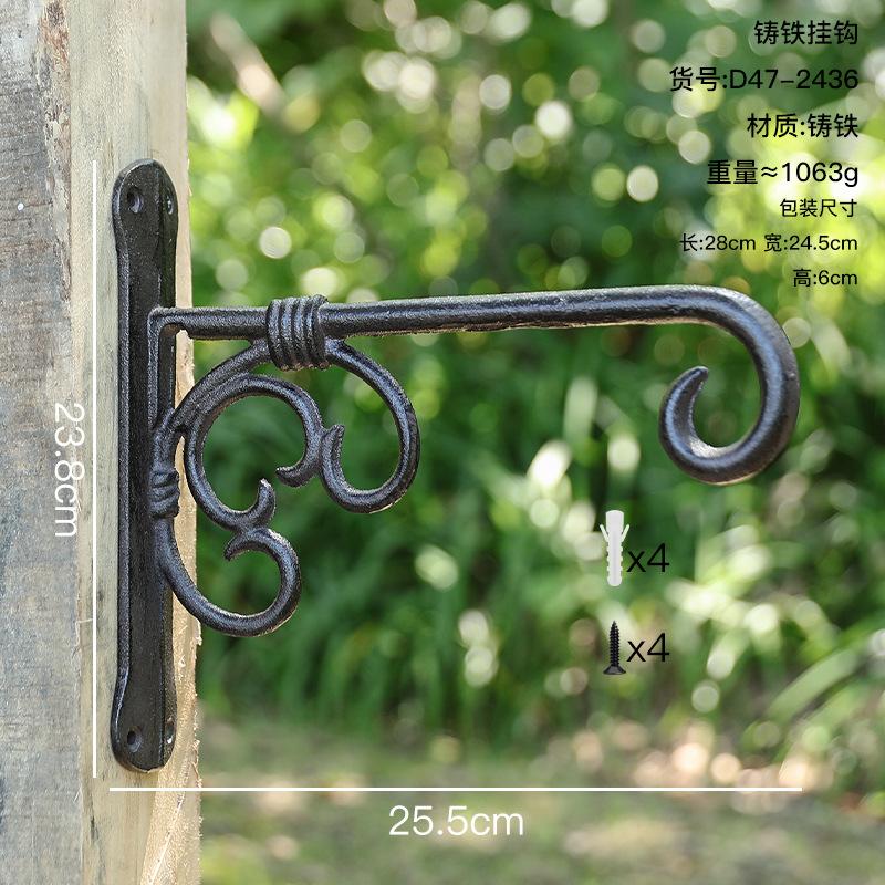 European Vintage Cast Iron Bird Hook Distressed Finish for Garden Patio Outdoor Wall Decor