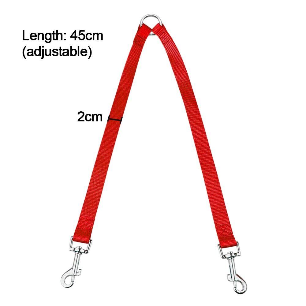 Starkes Nylon Zweirichtungsgeschirr Doppelleine Haustierleine Leine für zwei Hunde Leinenleine