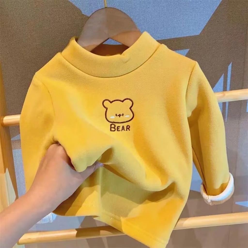 Warm Cozy Children Fleece Lined Base Layer Animal Sweatshirt Autumn Winter Girls Cute Outerwear Clothes