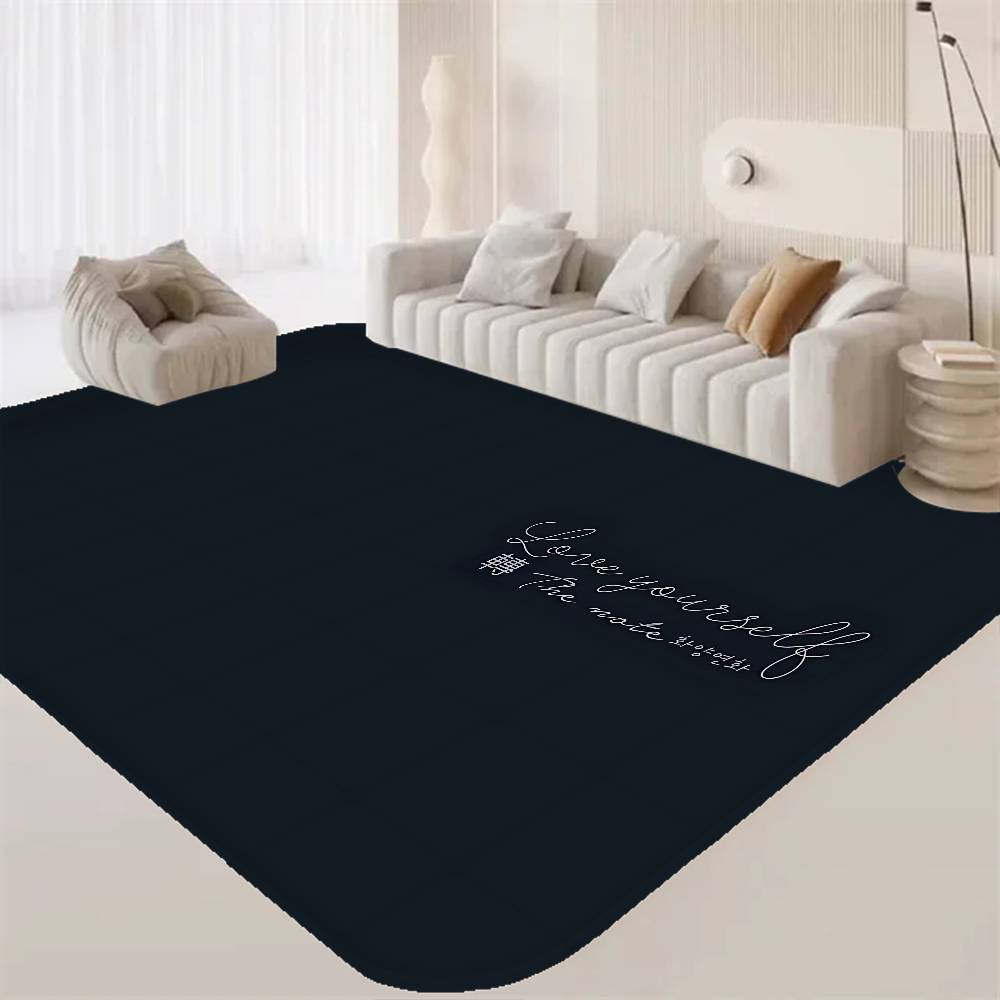 Love Yourself Flower Kpop Floor Mat INS Style Soft Bedroom Floor House Laundry Room Mat Anti-skid Household Carpets