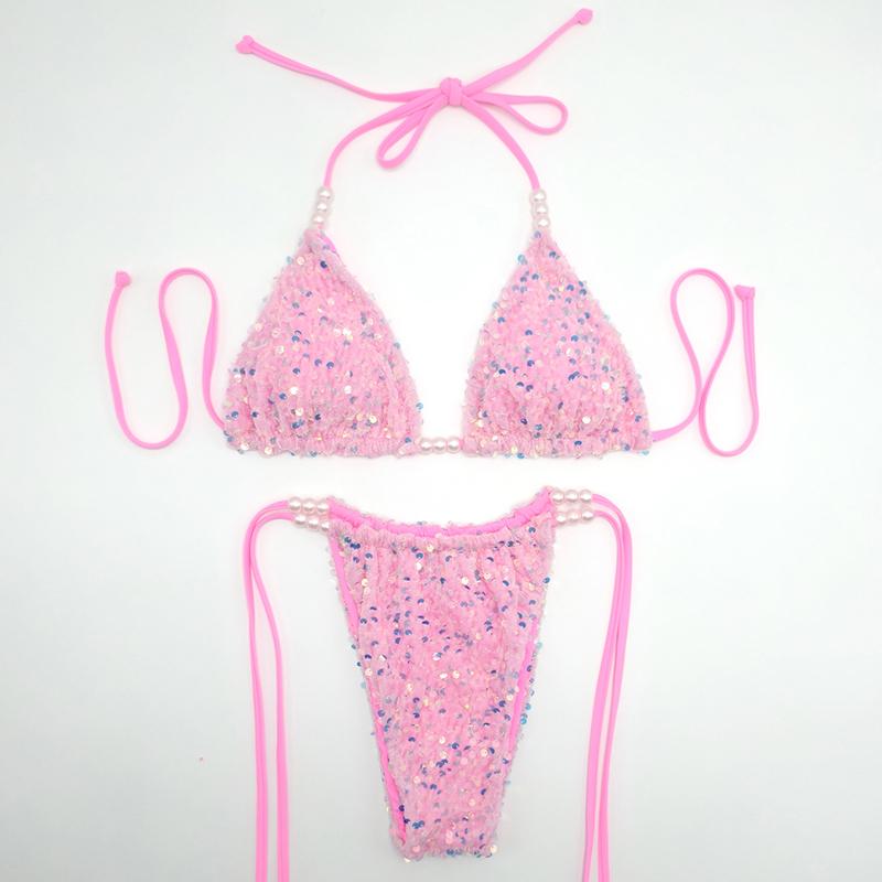 

Sexy Micro Tie Bikini Women Inspired Swimwear Female Swimsuit Two-pieces Bikini Set Bather Bathing Suit L