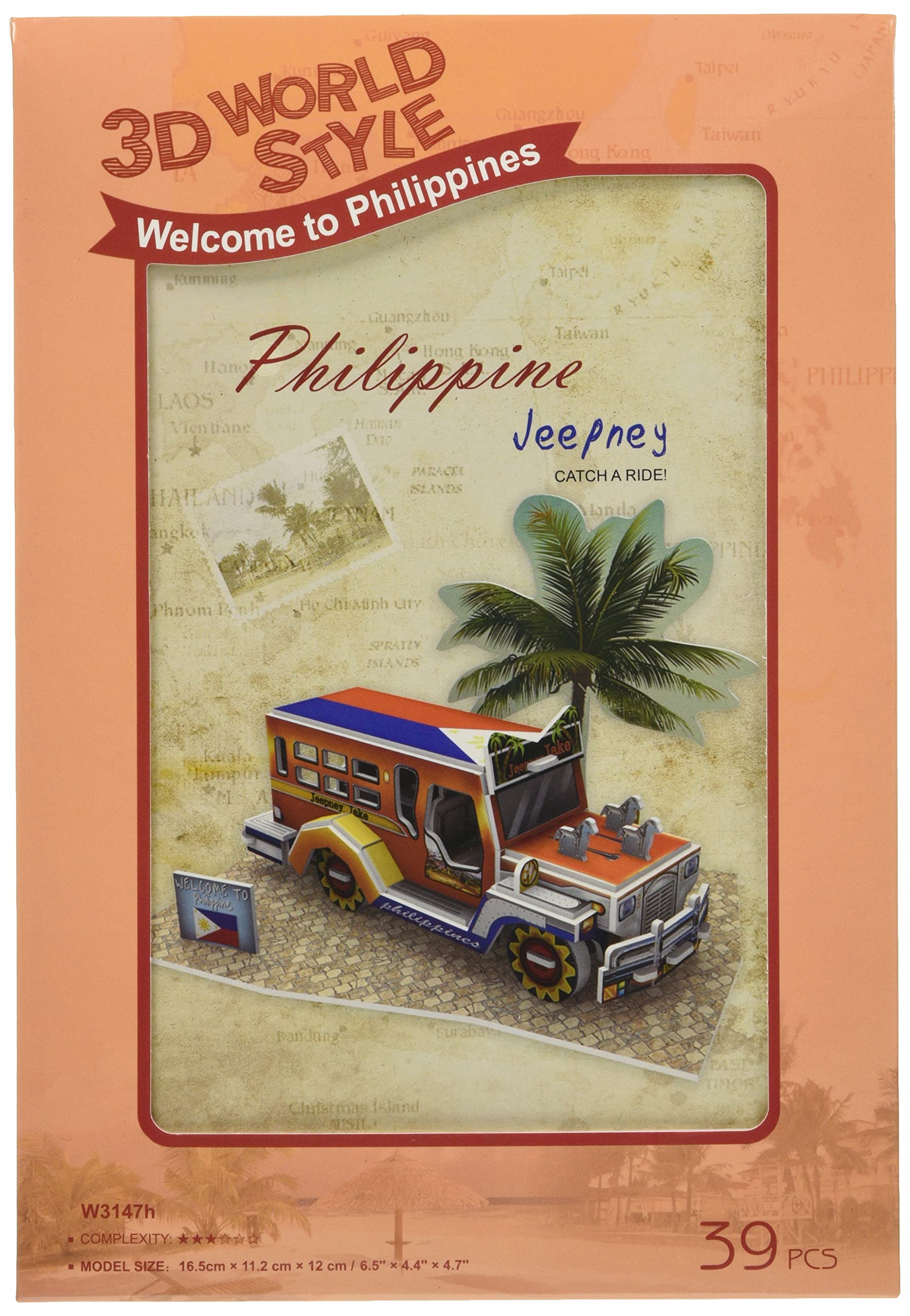 

3D 3D Puzzle 39 Pieces 3D World Style Series Philippines Jeepney W3147h