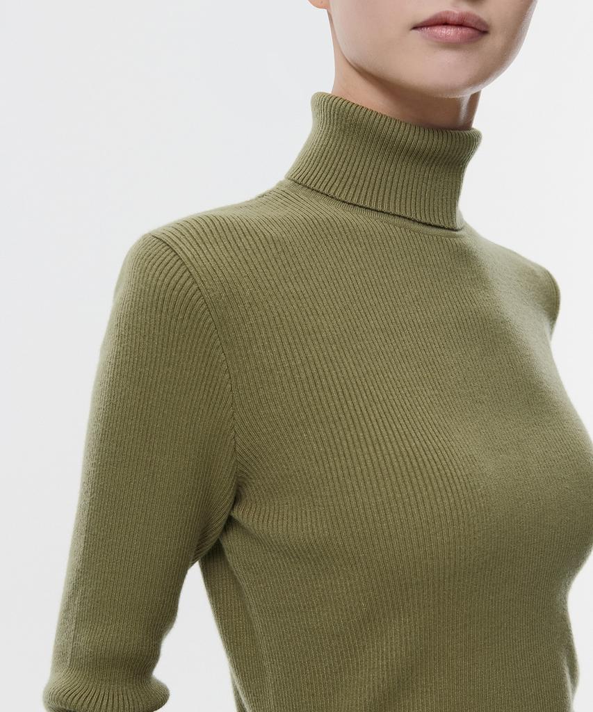 MUSINSA STANDARD WOMAN Women'S Ribbed Slim Turtleneck Knit [Light Moss]