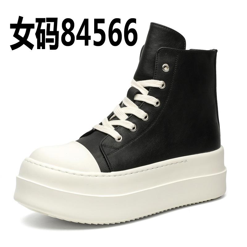 Height-increasing muffin thick-soled high-top board shoes men's couple canvas American high-street locomotive derby shoes 18456-J