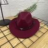New Horn Head Belt Cowboy Hat Fashionable Jazz Hat Retro Tweed Hat Black Top Hat Trendy