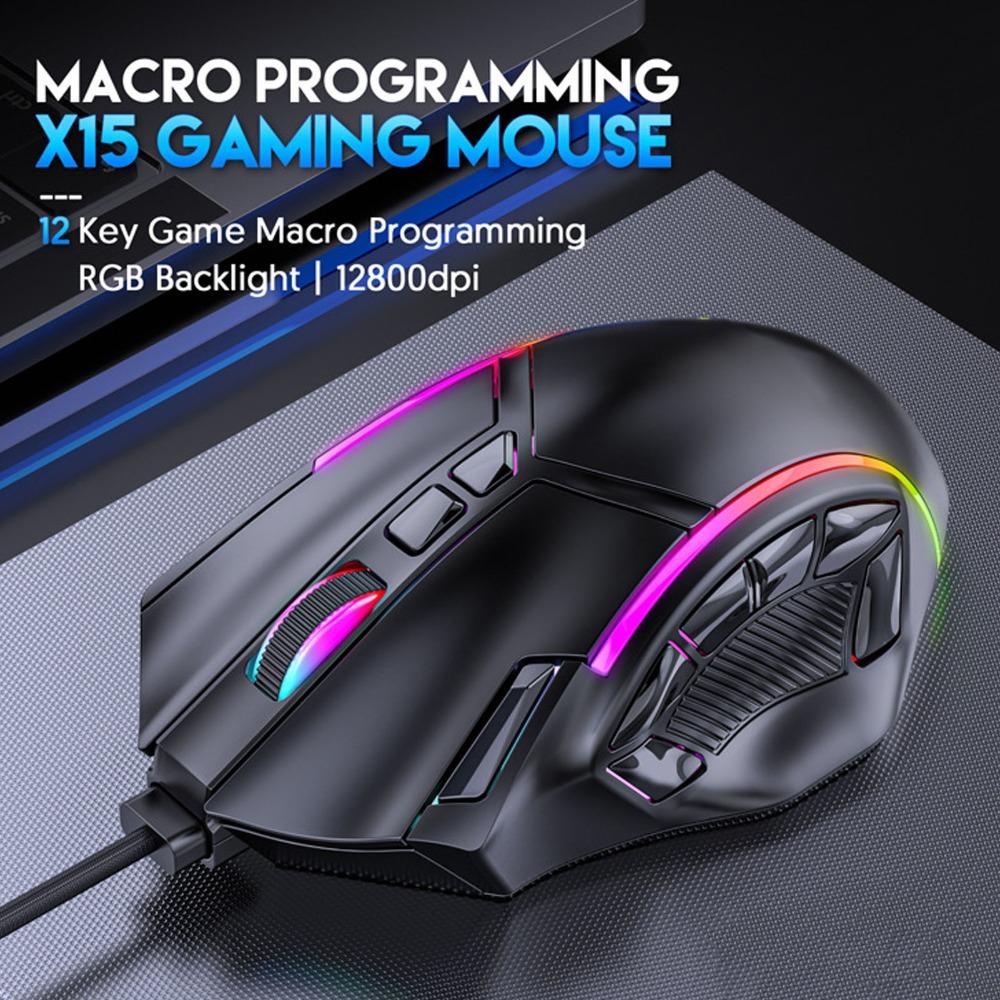 RGB Backlight Gaming Mouse 12800DPI Wired Mouse Durable USB Mouse PC Gaming